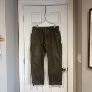 Carhartt Relaxed Fit Utility Carpenter Work Pants Olive Moss Green 38x30 Rugged